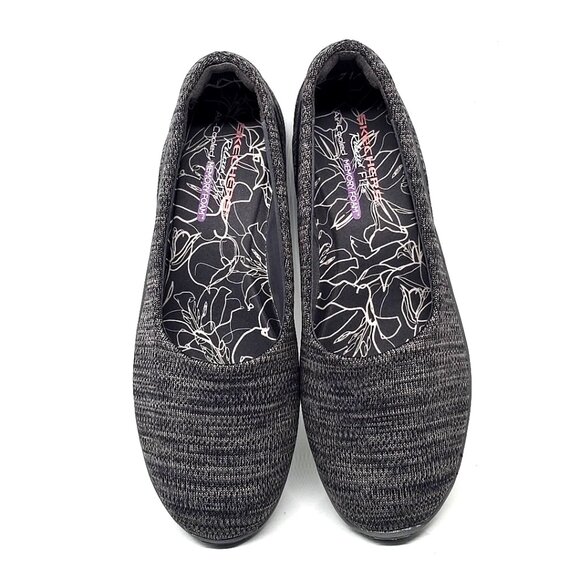 Skechers Reggae Fest Dread Knit Gray Black Slip on Relaxed Fit Flats Women's 11 - Picture 10 of 12